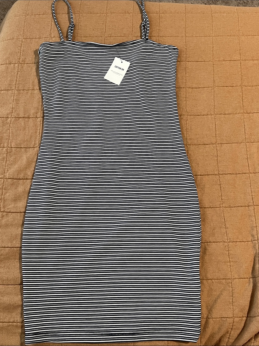 Cotton On Black and White Striped Mini Dress